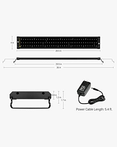 NICREW ClassicLED Aquarium Light, Fish Tank Light with Extendable Brackets, White and Blue LEDs, Size 28 to 36 Inch, 18 Watts
