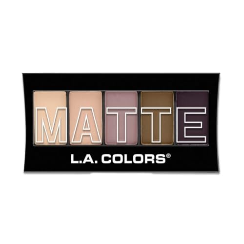 L.A. COLORS 5 Color Matte Eyeshadow Palette, Natural Linen CEM471