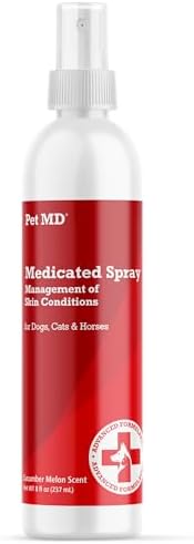 Pet MD Topical Spray for Dogs, Cats, and Horses - 8 oz | with Essential Fatty Acids, Aloe and Vitamin E
