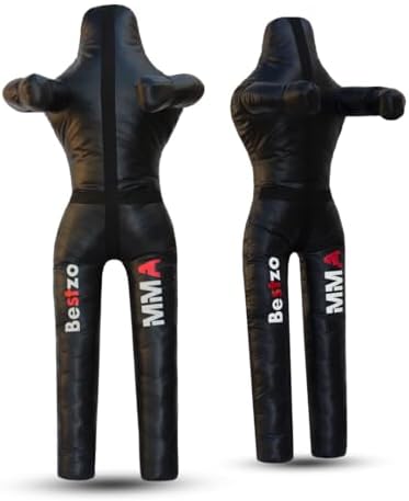 Bestzo MMA Grappling Dummy for Adult,Wrestling Dummy Jiu Jitsu, Judo Punching Bag Sparring Self Defense Training Dummy Black - Unfilled