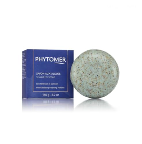 Phytomer Seaweed Soap Bar with Exfoliating Cleansing Particles (150 gr) | With Red Algae and Glycerine Marine Formula for Gentle Exfoliation of Dead