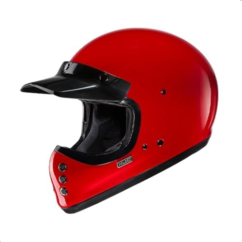 HJC V60 Solid Off-Road Motorcycle Helmet with IS-10 Internal Visor, DOT Approved (Semi Flat Black, X-Small)