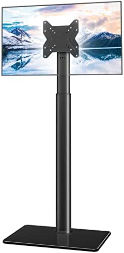 Universal TV Stand Monitor with Mount 100 Degree Swivel Height Adjustable and Tilt Function for 19 to 43 inch LCD, LED OLED TVs,Space Saving Standing Bedroom Living Room Corner,Black