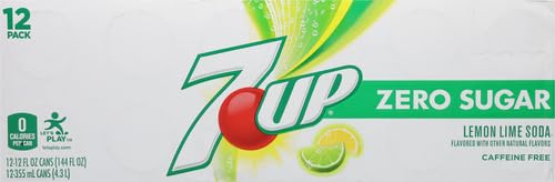 Zero Sugar 7-Up Soda, 12 Oz., Pack of 12