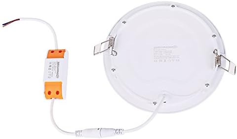 12W 6-inch Ultra-Thin Round LED Recessed Ceiling Panel Down Light with Driver, 1,000 Lumens, 80W Incandescent Equivalent, Home, Office, Commercial Lighting - Pack of 10, 6000K Cool White