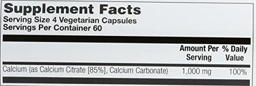 Solaray Calcium Citrate, 240 Caps, 0.75 Bottle
