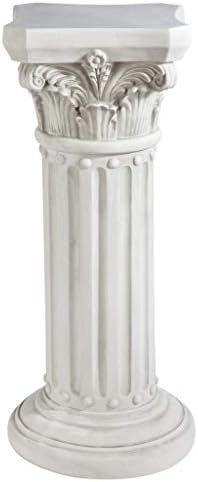 Design Toscano EU2866 Rose Garland Indoor/Outdoor Pedestal Plant Stand, 11 Inches Wide, 34 Inches Tall, Handcast Polyresin, Antique Stone Finish