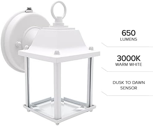 Maxxima LED Aged Bronze Outdoor Wall Light, Photocell, 650 Lumens 3000K