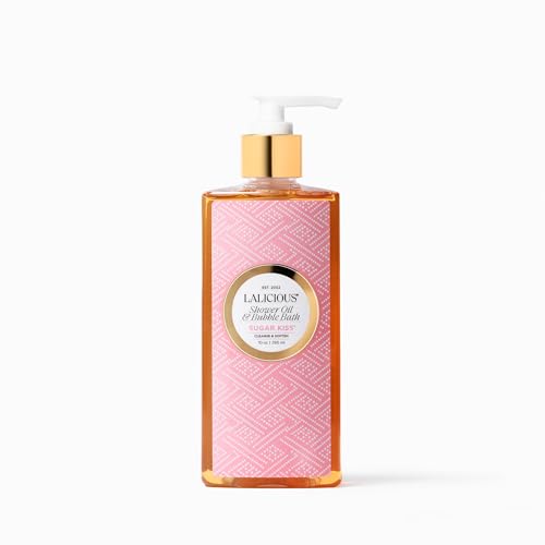 LALICIOUS Sugar Kiss® Shower Oil & Bubble Bath, Moisturizing Body Wash with Topical Probiotics & Grapeseed Oil