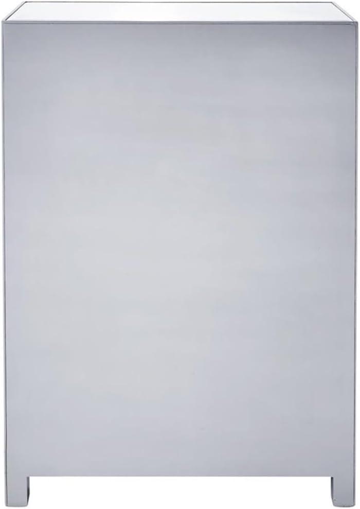 Reflexion 5 Drawer 48" Mirrored Chest in Antique Silver