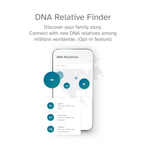 23andMe Ancestry Service - DNA Test Kit, Personalized Genetic Legacy, 4, 500+ Geographic Regions, Ancestry Test, Family Tree, DNA Relative Finder