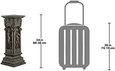 Design Toscano KY992 Chatsworth Manor Neoclassical Pedestal Column Plant Stand, Antique Stone