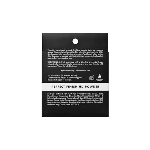 e.l.f. Perfect Finish HD Powder, Blurs Fine Lines & Imperfections, All Day Wear, Perfect for On The Go, 0.28 Oz