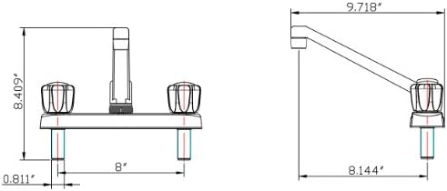 Dura Faucet DF-PK600S-BQ RV Two Handle Kitchen Sink Faucet (Bisque) | Smoked acrylic knobs give smooth, precise control of flow. Bisque Parchment. Plated ABS plastic (not metal).