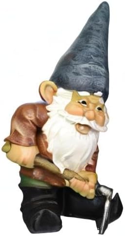 Design Toscano Garden Gnome Statue - Digger The Gnome - Outdoor Garden Gnomes - Funny Lawn Gnome Statues