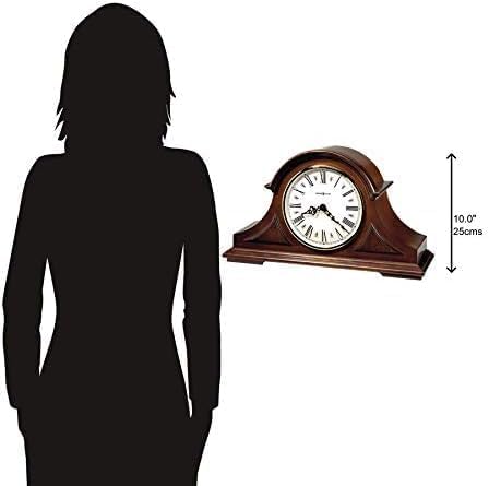 Howard Miller Burton II Mantel Clock – Windsor Finish, Triple-Chime Quartz Movement, Roman Numerals, Volume Control, Nighttime Shutoff