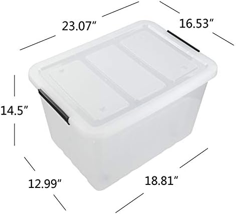 30L Plastic Storage Bin with Lid, Stackable Clear Container