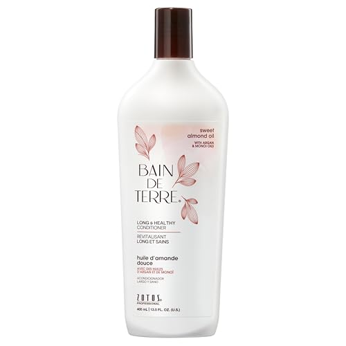 Bain de Terre Sweet Almond Oil Long & Healthy Conditioner, Strength & Protection for Weak, Damaged Hair, with Argan & Monoi Oils, Paraben-Free, Color-Safe, Vegan