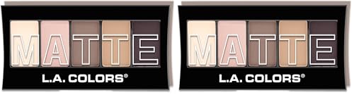 L.A. COLORS 5 Color Matte Eyeshadow Palette, Natural Linen CEM471