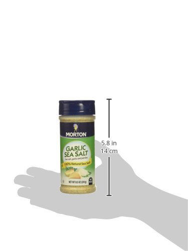 Morton Garlic Sea Salt, Seasoning Blend, 8.5 oz, 1 Pack | with ground garlic and parsley, no MSG, multi-pack shaker for spice rack, grilling seasoning