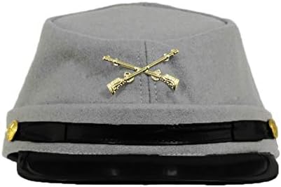 100% Wool Men's Civil War Replica Kepi Hat Grey Medium