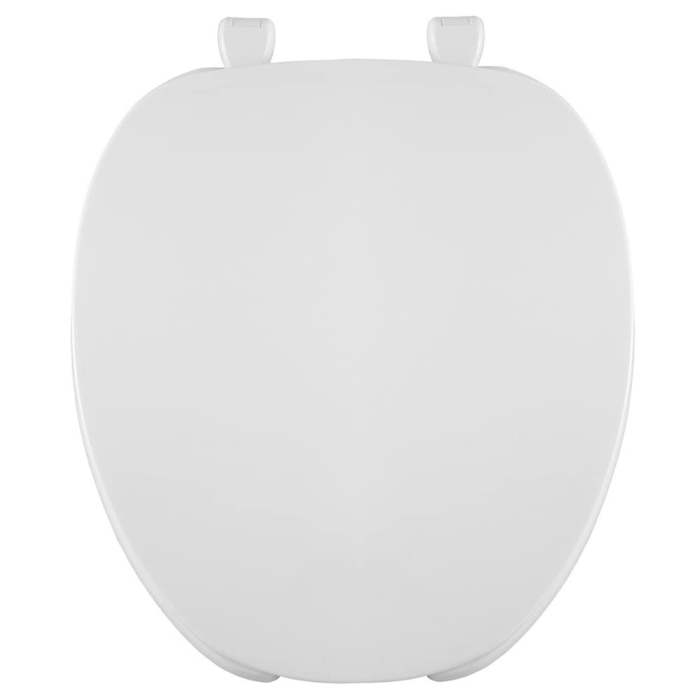 Centoco Toilet Seat Elongated, Residential, Top Mount Plastic Hinge, Black | Plastic, Closed Front, Cover, Made in the USA, 600-407