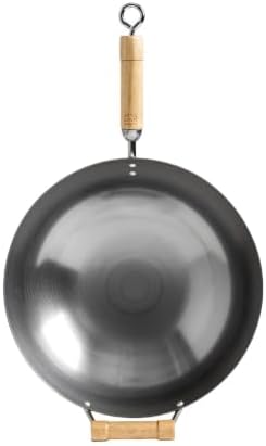 JOYCE CHEN Classic Series 12-Inch Carbon Steel Stir Fry Pan with Birch Handle