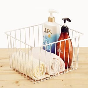 Refrigerator Freezer Baskets, Large Household Wire Storage Basket Bins Organizer
