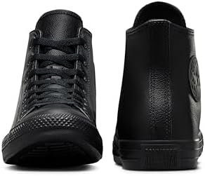 Converse Chuck Taylor All Star Leather High Top Shoe, black mono, 11 M US