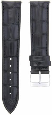 Ewatchparts 21mm Italian Leather Watch Band Strap Compatible With Invicta Men's 1517 I Force Watch Black