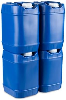 5-Gallon Stackable Water Storage Containers, Emergency Water Storage for Camping and Disaster Preparedness, 40 Gallons
