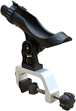 Brocraft Power Lock Fully Adjustable Aluminum Large Opening Clamp Rod Holder for Jon Boat
