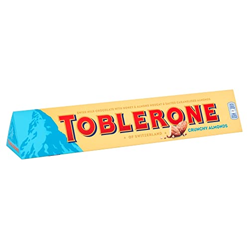 Toblerone Crunchy Almonds Chocolate Bar, 360g. Christmas, Confectionery, Big Night In, Birthday, Easter, Halloween, Thank you gift