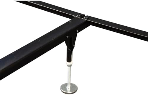 Hook in Bed Rail with Center Support/Crossarms/2 Legs/Adjustable Glides, 82-Inch, Queen/Eastern King