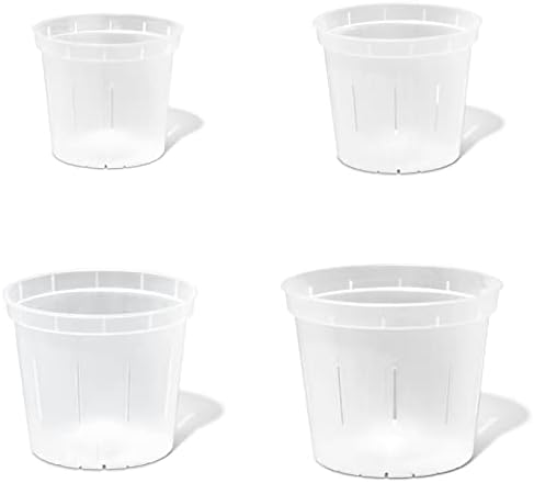 Orchid Pot Growers Assortment (8 Slotted Clear Orchid Pots - 2 Each of 3, 4, 5, 6 Inch) - Premium Orchid Planters, Orchid Pots with Holes for Repotting