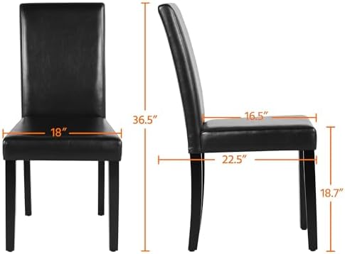 Yaheetech Dining Chairs Set of 8 Upholstered Kitchen Chairs Dark Brown