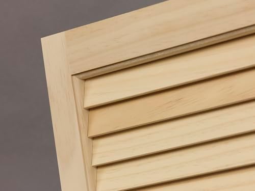 LTL Home Products AM-SHL47 American Wood Exterior Window Louvered Shutters, 15" x 47", Unfinished Pine