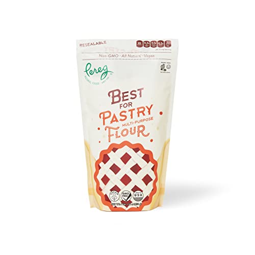 Pereg Fine Pastry Flour (16 oz) - 100% Soft White Wheat - Suitable for Baking, Cookies, Pastries, Croissants, Pie Crust - 9% protein - Non-GMO & Vegan