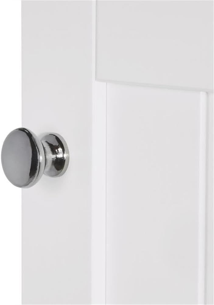 RiverRidge Ashland Single Door Slim Bathroom Storage Cabinet, White | Inset Beadboard Details