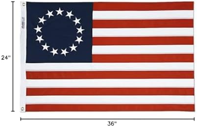 2 ft. X 3 ft. Cotton Bunting Betsy Ross Embroidered