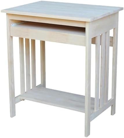 International Concepts Unfinished Mission Wood Computer Cart