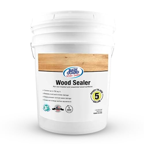 Rain Guard Wood Sealer Concentrate | Makes 2 Gallon | Protects Wood from Water Damage, Rotting, and Stains | Water Based Silane/Siloxane | Eco-Friendly | VOC-Free | Natural Finish