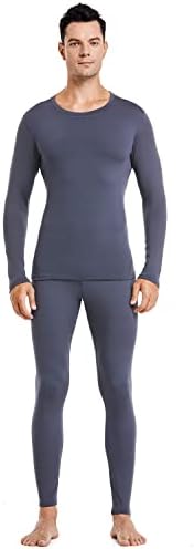 PISIQI Thermal Underwear Men Long Johns Set Ultra-Soft with Fleece Lined Base Layer Winter Skiing Warm Top & Bottom