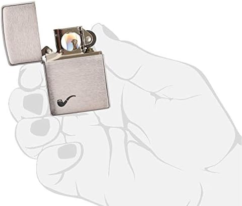 Zippo Unisex-Adult Pipe Lighter, Brushed Chrome Black Pipe, One Size | Ideal gift for Birthdays, Father's Day, Christmas, Valentine's Day, Weddings