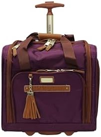 Steve Madden Designer 15 Inch Carry on Suitcase- Small Weekender Overnight Business Travel Luggage- Lightweight 2- Rolling Spinner Wheels Under Seat Bag for Women(Legends Teal)