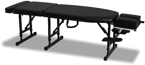 Sheffield 160 Elite Professional Portable Chiropractic Table - Lightweight Adjustable Folding Design (Charcoal)