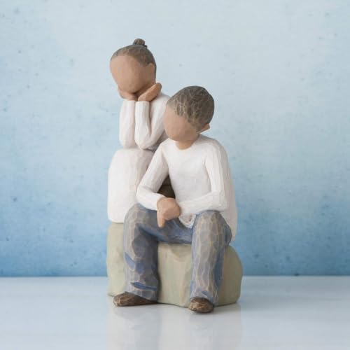 Willow Tree We are Three, Sculpted Hand-Painted Figure, Darker Skin | Cast from a Susan Lordi Original Carving, Celebrates Close Bonds, Meaningful Relationships, Thoughtful Keepsake Gift Idea