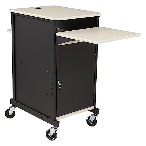Oklahoma Sound PRC-400 Jumbo Presentation Cart, 33" Length x 21" Width x 40" Height, Ivory Woodgrain