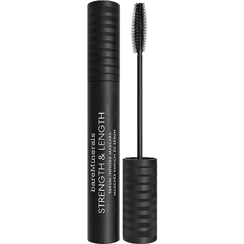 bareMinerals Strength & Length Serum-Infused Black Mascara with Plant-Based Lash Serum, Lengthens, Lifts & Defines for Healthier Lashes, Vegan