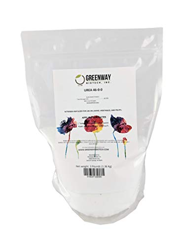 Greenway Biotech Urea Fertilizer Plant Food - High Efficiency 46% Nitrogen 46-0-0 for Indoor, Outdoor Plants - Prilled Aqua Regia Gold Refining 99.9% Water Soluble Garden Lawn Fertilizer- 1 Pound